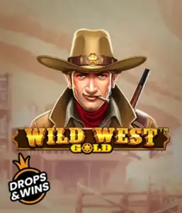  Encounter the rugged sheriff of "Wild West Gold," a popular slot game by Pragmatic Play. The image shows a stern-faced sheriff with a golden star badge, set against a sun-baked Old West town backdrop. The game's title is prominently displayed in a classic font, complementing the Wild West adventure theme. 