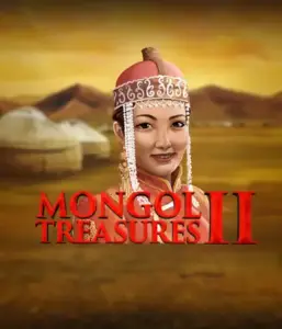 Explore the vibrant history of Mongolia with Mongol Treasures 2 slot by Endorphina, showcasing a beautiful Mongolian woman dressed in traditional attire against a golden Mongolian steppe backdrop. This image evokes the beauty of Mongolian history, providing a distinctive visual adventure. 